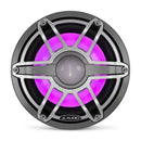 10-inch (250 mm) Marine Subwoofer Driver with Transflective™ LED Lighting, Gunmetal Trim Ring, Titanium Sport Grille, 4 Ω - Installations Unlimited