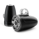 7.7-inch (196 mm) Enclosed Tower Coaxial System, Satin Black Enclosure, Gunmetal Trim Ring, Titanium Sport Grille - Installations Unlimited