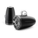 8.8-inch (224 mm) Enclosed Tower Coaxial System, Satin Black Enclosure, Gunmetal Trim Ring, Titanium Sport Grille - Installations Unlimited