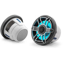 8.8-inch (224 mm) Marine Coaxial Speakers with Transflective™ LED Lighting, Gunmetal Trim Ring, Titanium Sport Grille - Installations Unlimited