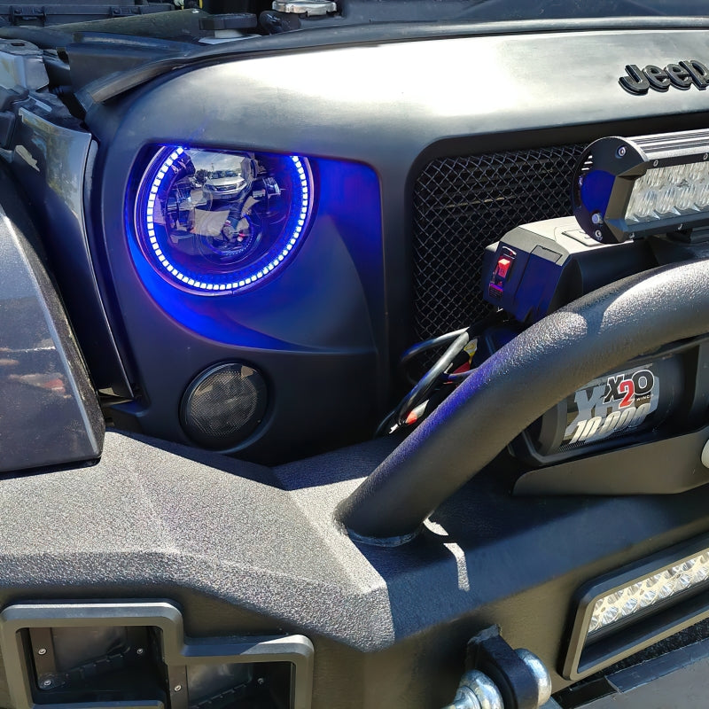 Oracle 7in High Powered LED Headlights - Black Bezel - ColorSHIFT No Controller