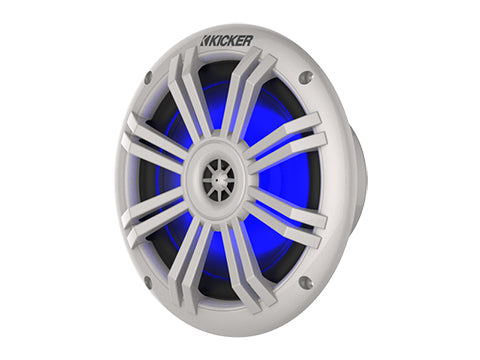 KICKER 6.5" White Flush Mount Speakers with LED Lights 2-Way 4-Ohm 45KM604WL
