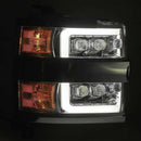 AlphaRex 15-18 Chevy 2500HD NOVA LED Proj Headlights Plank Style Chrome w/Activ Light/Seq Signal/DRL