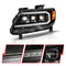 ANZO 15-22 Chevy Colorado Blk Housing Full LED DRL Projector Headlight w/ Sequential Light Bar