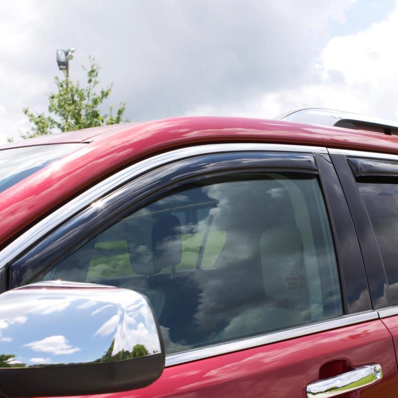 In-Channel Window Visors For 2009-2018 Ram 1500/2500/3500 Crew Cab - 4pc Dark Smoke Set