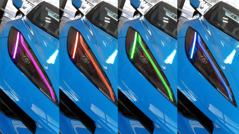 Oracle 20-21 Chevy Corvette C8 RGB+A Headlight DRL Upgrade Kit - ColorSHIFT w/ BC1 Controller