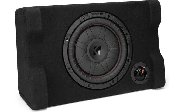Kicker 52CVTDF102 Sealed downward-firing enclosure with 10" 2-ohm shallow-mount subwoofer