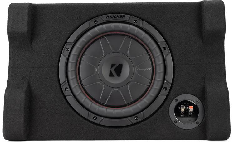 Kicker 52CVTDF102 Sealed downward-firing enclosure with 10" 2-ohm shallow-mount subwoofer