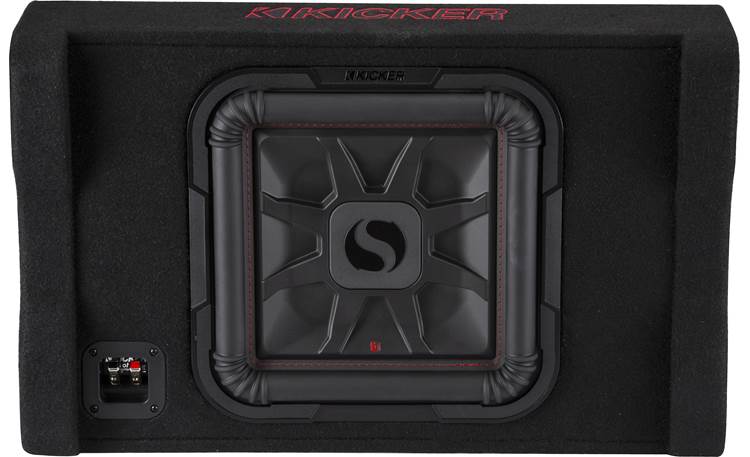 Kicker 49L7TDF122-3 Sealed downward-firing enclosure with L7T 12" shallow-mount square subwoofer