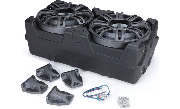 Kicker Weatherproof sealed enclosure with one 10" 4-ohm marine subwoofer and one 10" passive speaker 51MWLE104