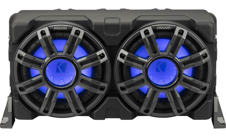 Kicker Weatherproof sealed enclosure with one 10" 4-ohm marine subwoofer and one 10" passive speaker 51MWLE104