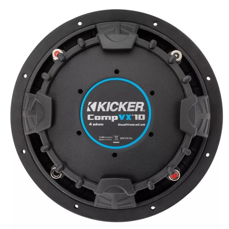 Kicker CompVX 10-Inch (25cm) Subwoofer, DVC, 4-Ohm, 600W  50CVX104