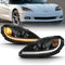 ANZO 2005-2013 Chevy Corvette Projector Plank Style Switchback H.L. Black Amber
