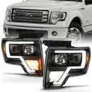 ANZO 2009-2013 Ford F-150 Projector Light Bar G4 Switchback H.L.Black Amber