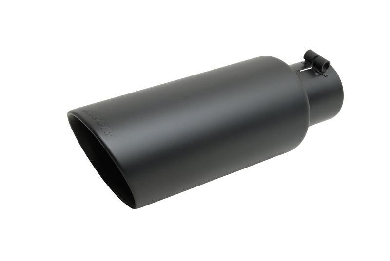 Gibson Round Dual Wall Angle-Cut Tip - 4in OD/2.5in Inlet/12in Length - Black Ceramic