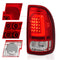 ANZO 1997-2004 Dodge Dakota LED Taillights Chrome Housing Red Lens Pair