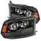 AlphaRex 09-18 Ram 1500HD LUXX Proj Headlight Plnk Style Jet Blk w/Activ Light/Seq Signal/Smoked DRL
