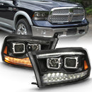 ANZO 2009-2018 Dodge Ram 1500 Projector H.L. Switchback Black Amber