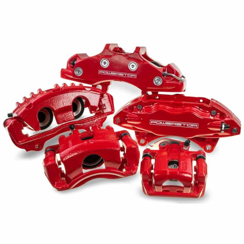 Power Stop 94-04 Ford Mustang Rear Red Calipers w/Brackets - Pair