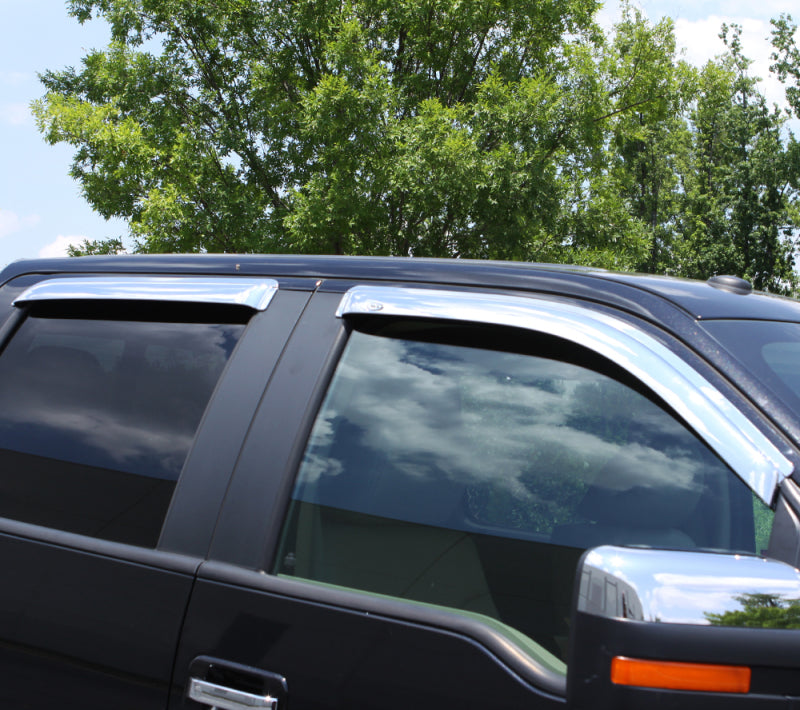AVS 15-18 Cadillac Escalade ESV Ventvisor Outside Mount Front & Rear Window Deflectors 4pc - Chrome
