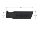 MBRP Universal Tip 3in O.D. Angled Rolled End 2 inlet 12 length - Black Finish