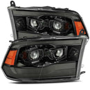 AlphaRex 09-18 Dodge Ram 1500 PRO-Series Projector Headlights Plank Style Alpha Blk w/Seq Signal/DRL