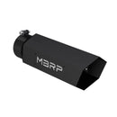 MBRP Universal Hex Tip 4in Inlet 16in Length w/ Logo - Black Coated