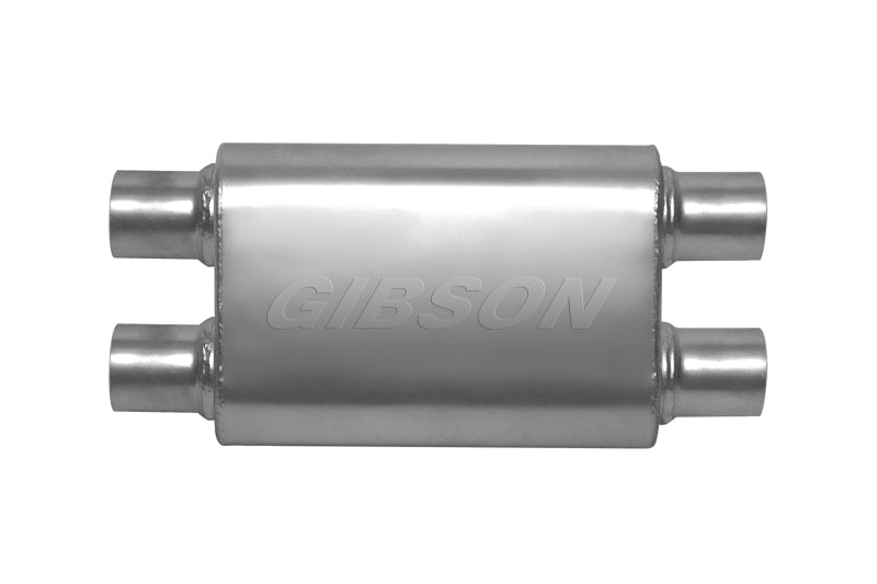 Gibson CFT Superflow Dual/Dual Oval Muffler - 4x9x18in/3in Inlet/3in Outlet - Stainless