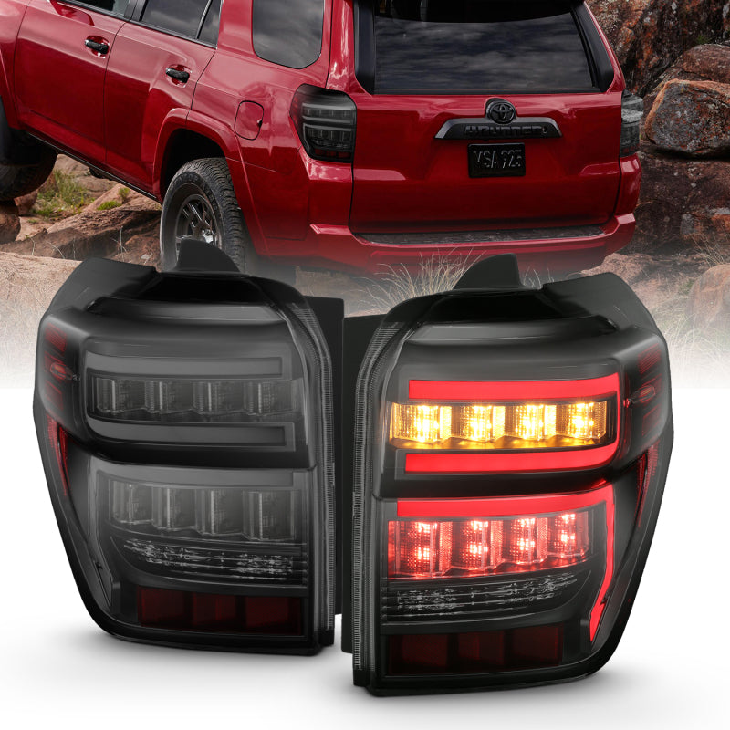 ANZO 2014-2020 Toyota 4Runner T.L Black Housing Smoke Lens Red Light Bar W/Sequential