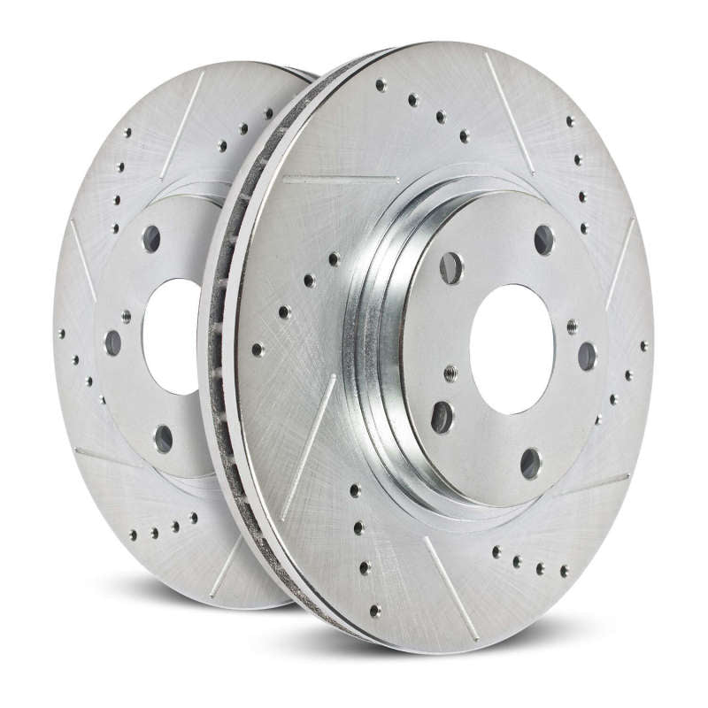 Power Stop 17-18 Audi RS3 Rear Evolution Drilled & Slotted Rotors - Pair