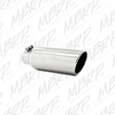 MBRP Universal Tip 4in OD 2.5in Inlet 12in Length Angled Cut Rolled End Clampless No-Weld T304