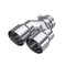 MBRP 3in ID / Dual 4in OD Out Staggered L 9.87in / R 9.37in Single Wall T304 SS Univ Exhaust Tip