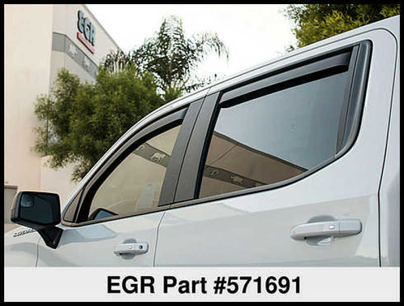 EGR 2019 Chevy 1500 Crew Cab In-Channel Window Visors - Dark Smoke