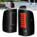 ANZO 2007-2013 GMC Sierra LED Tail Lights w/ Light Bar Black Housing Smoke Lens