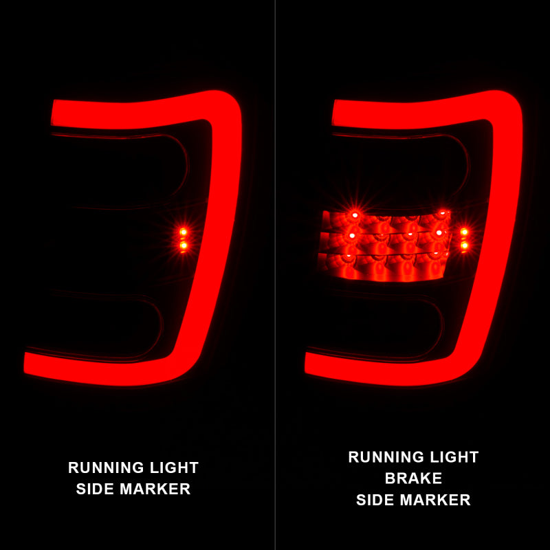 DTMOTO Black LED Tail Light Set For 1999-2004 Jeep Grand Cherokee – Left & Right – Clear Lenses