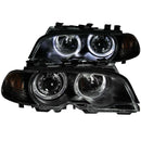 ANZO 2000-2003 BMW 3 Series E46 Projector Headlights w/ Halo Black
