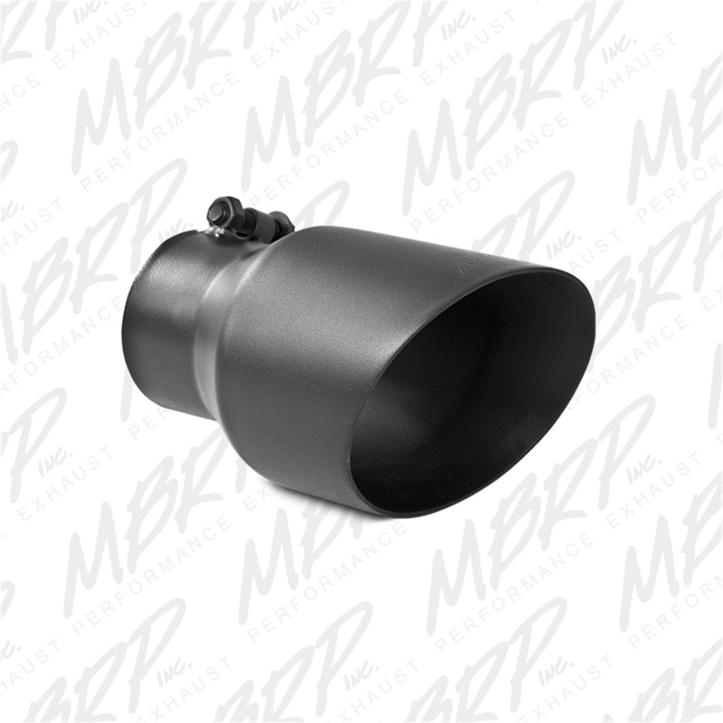 MBRP Universal Tip 4.5in OD 3in Inlet 8in Length Dual Walled Angled Exhaust Tip - Black
