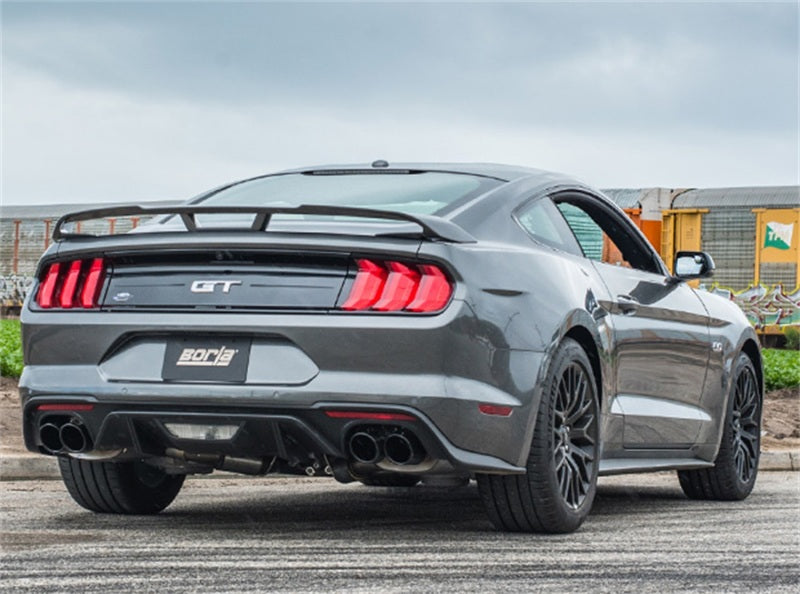 Borla 2018 Ford Mustang GT 5.0L AT/MT 3in S-Type Catback Exhaust Black Chrome Tips w/ Valves