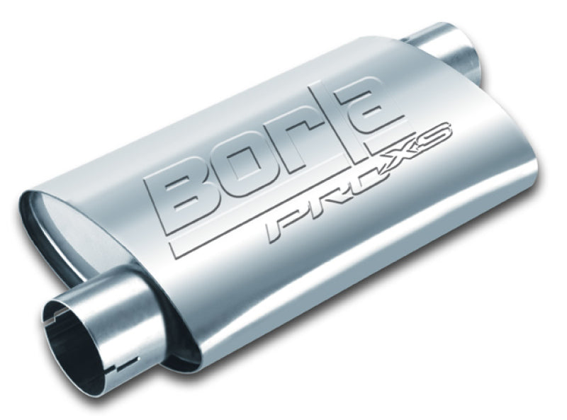 Borla Universal Pro-XS Oval 2in Inlet/Outlet Offset/Offset Notched Muffler