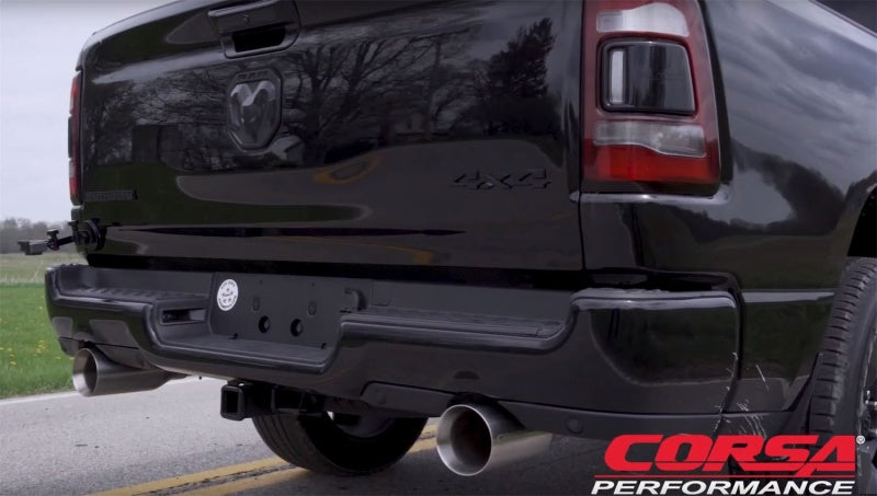 Corsa 2019 Ram 1500 5.7L Crew Cab w/ 57in or 76in Bed Cat-Back Dual Rr Exit 5in Satin Polished Tips