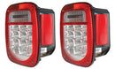 ANZO 1976-1985 Jeep Wrangler LED 2 Lens - Red/Clear, Chrome