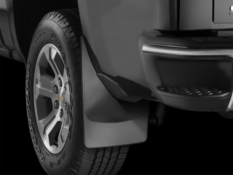 WeatherTech 19+ Dodge Ram w/o Factory Flares Rear No Drill Mudflaps - Black