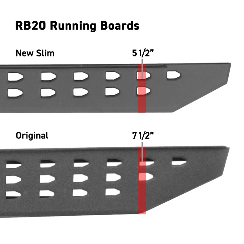 Go Rhino 2022 Toyota Tundra Crew Max RB20 Slim Running Board + Brackets - Bedliner Coating