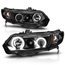 ANZO 2006-2011 Honda Civic Projector Headlights w/ Halo Black (CCFL)