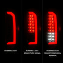 ANZO 15-21 GMC Canyon Full LED Tail Lights w/ Red Lightbar Black Housing Smoke Lens