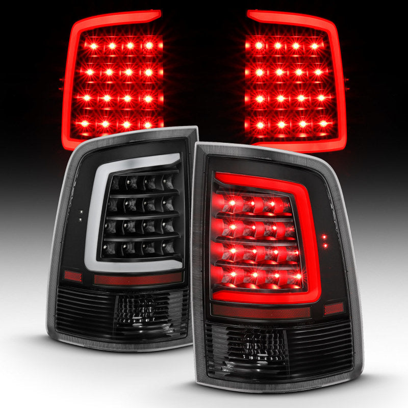 ANZO 2009-2018 Dodge Ram 1500 LED Taillight Plank Style Black w/Clear Lens