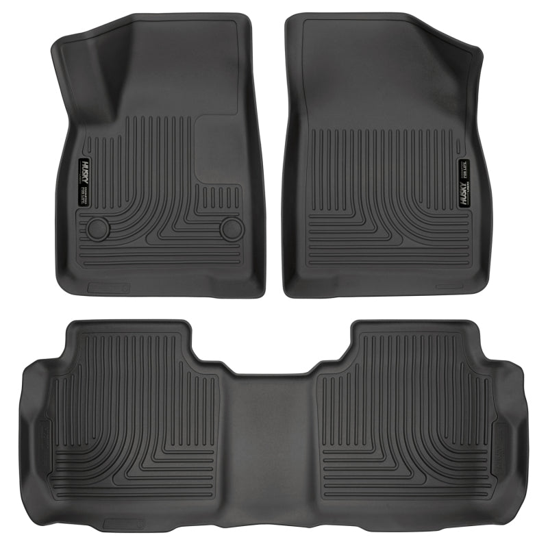 Husky Liners Weatherbeater 17-23 Cadillac XT5 / 17-23 GMC Acadia Front & 2nd Seat Floor Liners - Blk
