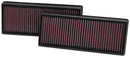 K&N Replacement Air Filter 12.563in O/S Length x 5.25in O/S Width x 1.625in H (Inc 2 Filters)