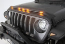 AVS 2007-2018 Jeep Wrangler JK Aeroskin Low Profile Hood Shield w/ Lights - Black