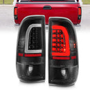 ANZO 1997-2003 Ford F-150 LED Tail Lights w/ Light Bar Black Housing Clear Lens